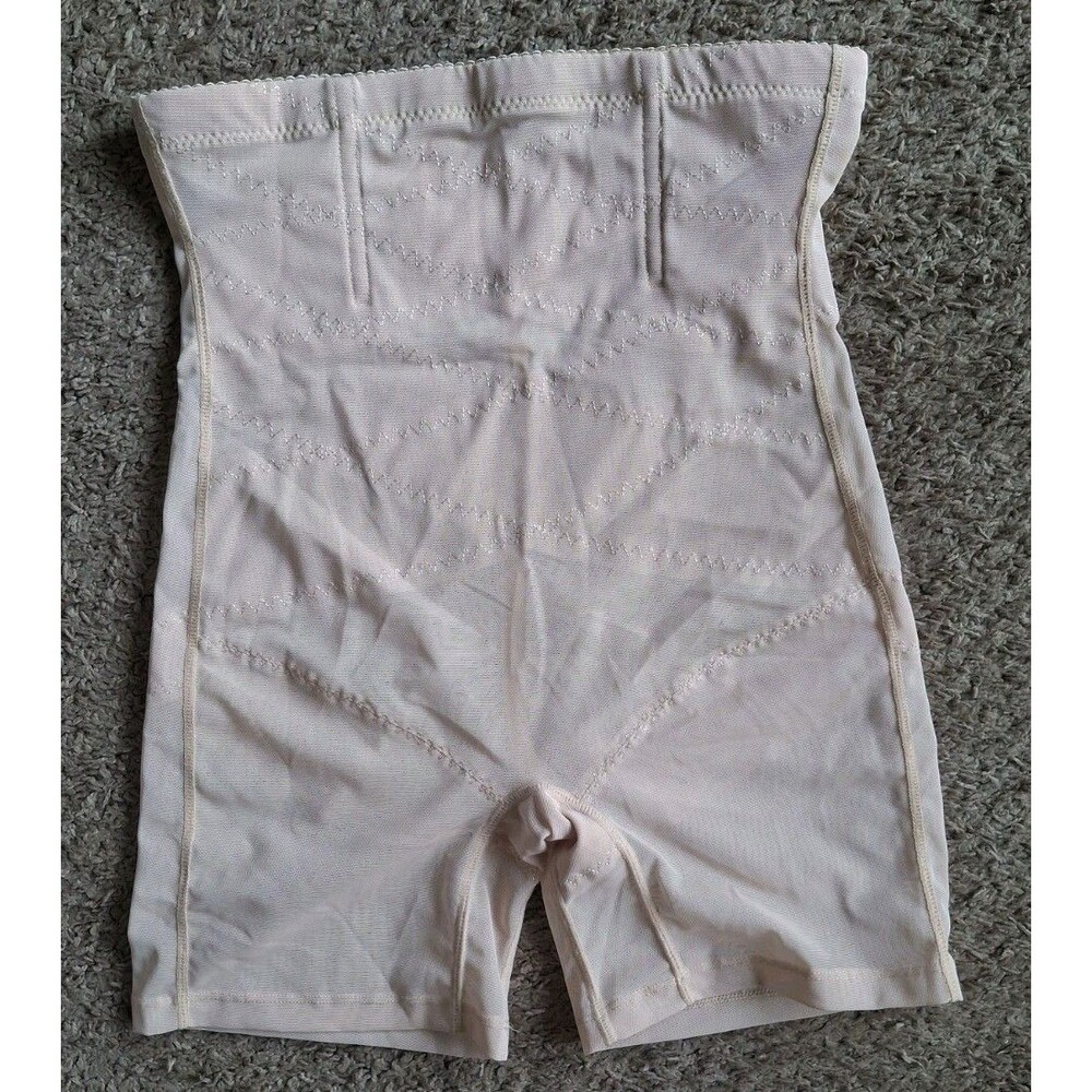 Tummy Control High Waist Shaper Shorts Large Tan Mesh Body Shaper Girdle Boning